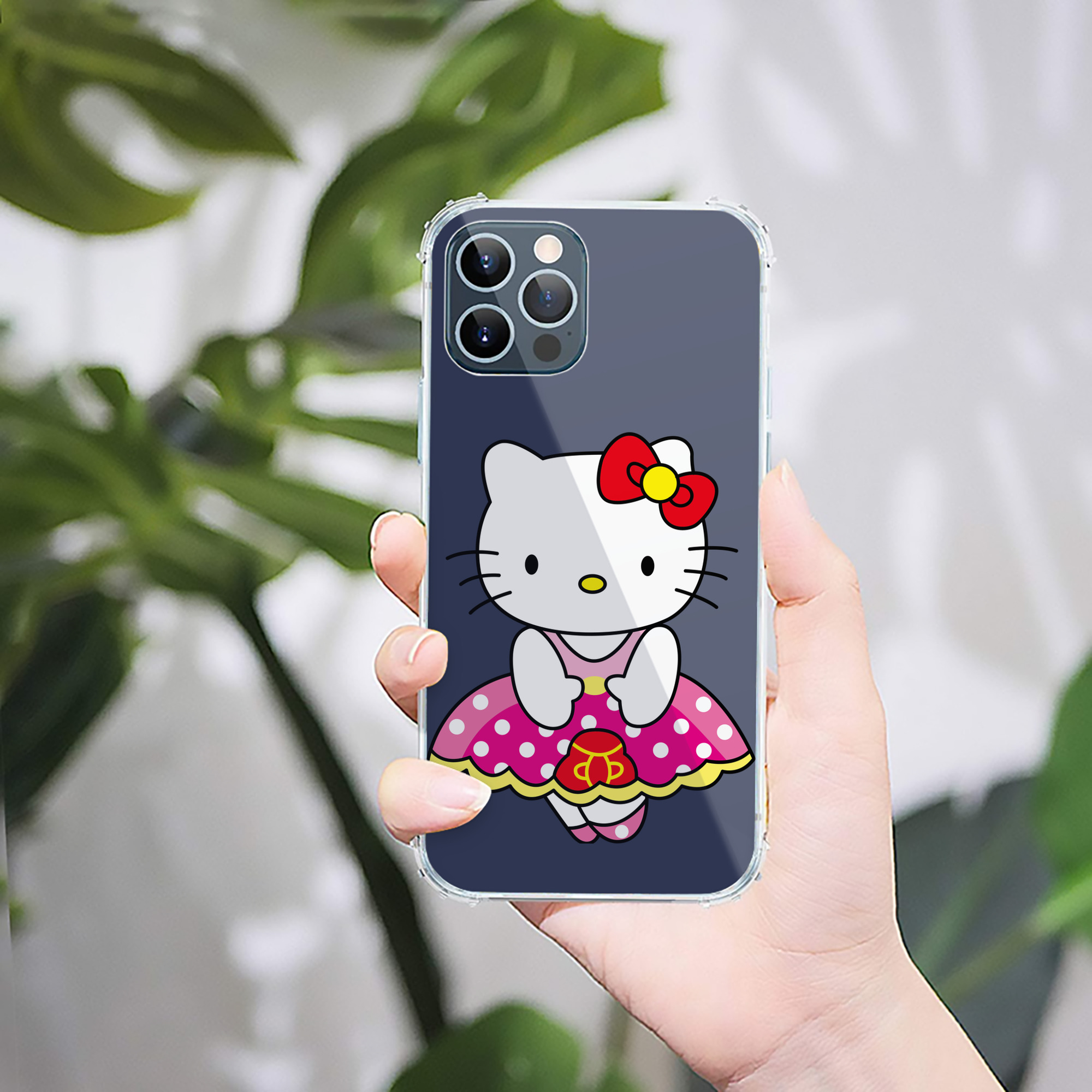 （画像用） Hello Kitty ハローキティ 【iPhone 12シリーズ対応】透明スマホケース（クリアソフトケース）